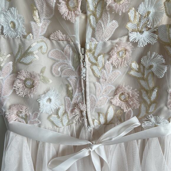 Rare Editions Lace Sequins Tulle Formal Dress Dance Bridal Flower Girl Gown 16 - Picture 8 of 15